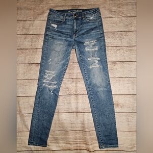 American Eagle Hi Rise Jegging Distressed Skinny Jeans